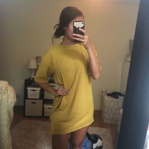 Zara mustard yellow t shirt dress